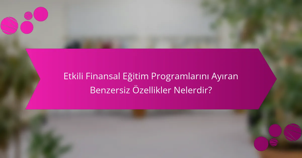 Etkili Finansal Eğitim Programlarını Ayıran Benzersiz Özellikler Nelerdir?