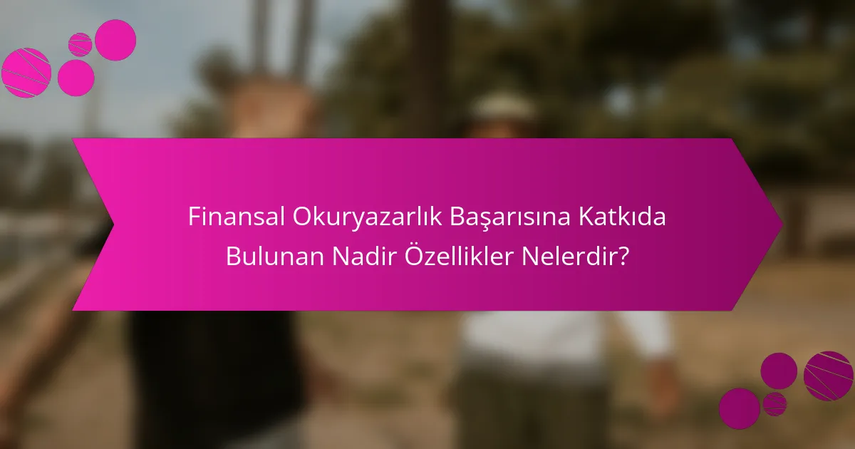 Finansal Okuryazarlık Başarısına Katkıda Bulunan Nadir Özellikler Nelerdir?